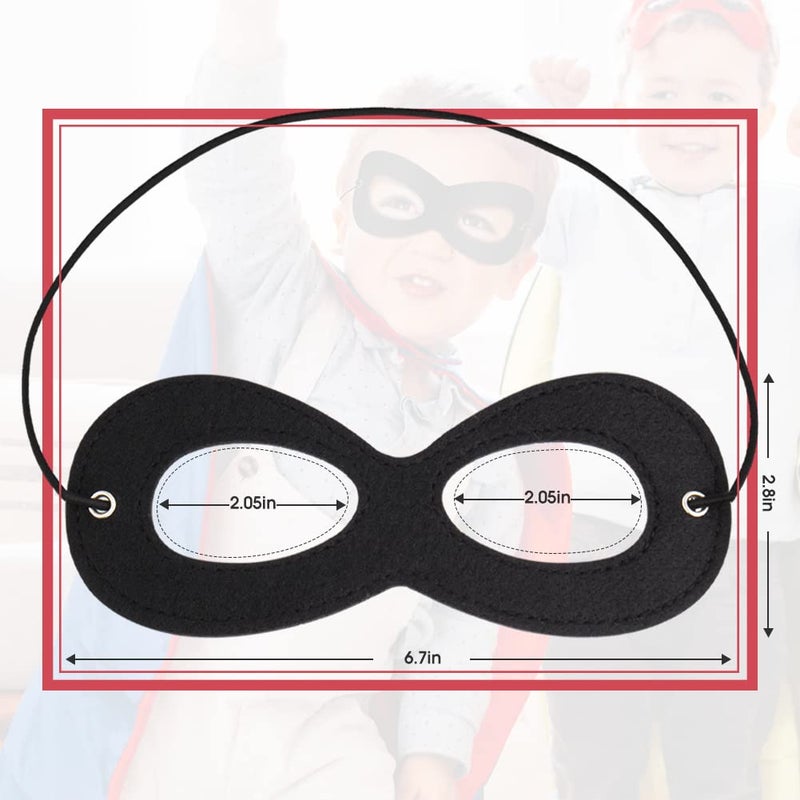 AIMIKE 2Pcs Superhero Masks, Black Felt Eye Mask, Halloween Dress Up, Adjustable Half Mask With Elastic Rope - Great Party Cosplay Accessory - Image 4